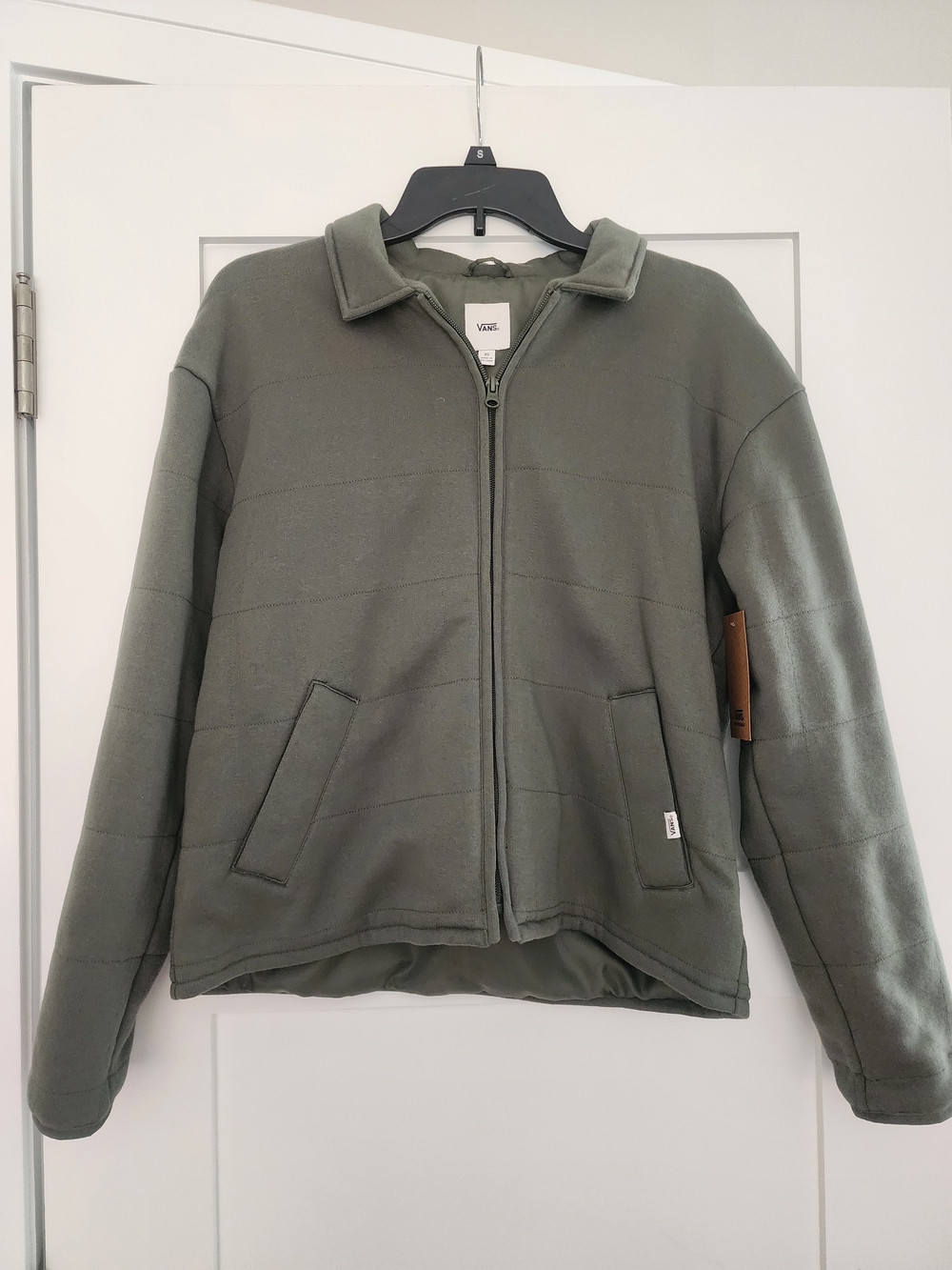 Vans Men's Olive Green Quilted Zip Jacket Mens XS Women M Retail $99.50